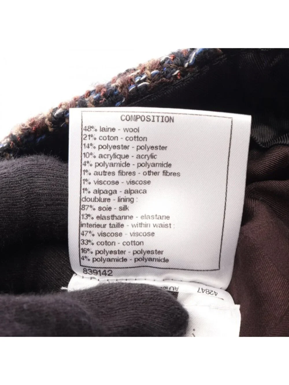 Chanel Pants Tweed Cropped Brown Wool